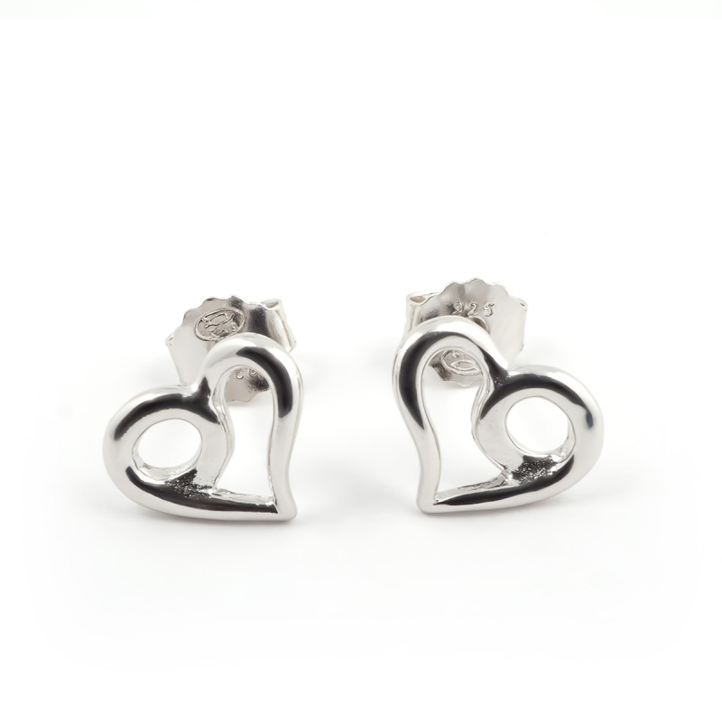 Boucles d'oreilles femme cœur en argent