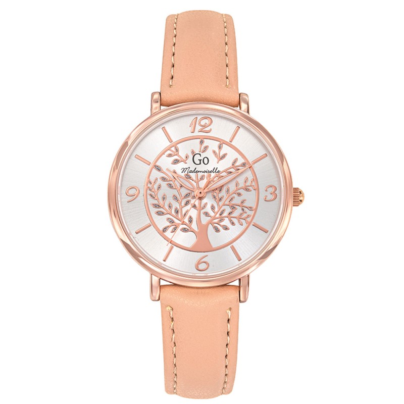 Montre Go femme bracelet cuir beige