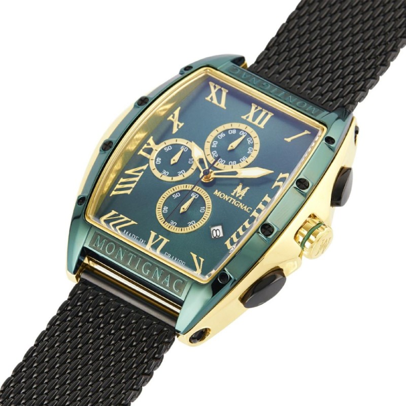 Montre Homme Montignac Tonneau Vert