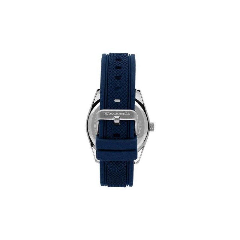 Montre Homme Maserati Attrazione bracelet silicone bleu avec dateur