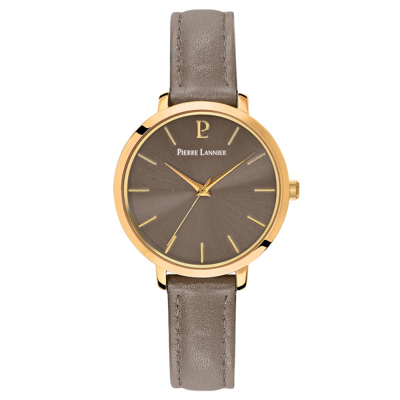 Montre Femme Pierre Lannier Chouquette acier doré cuir marron