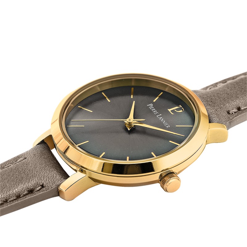Montre Femme Pierre Lannier Chouquette acier doré cuir marron