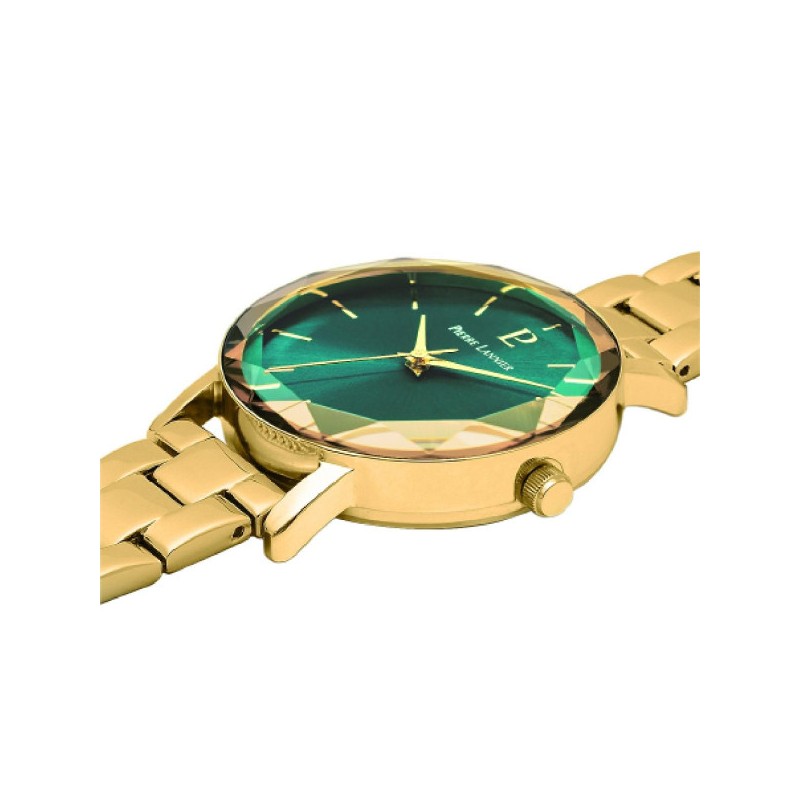 Montre Femme Pierre Lannier acier doré fond vert