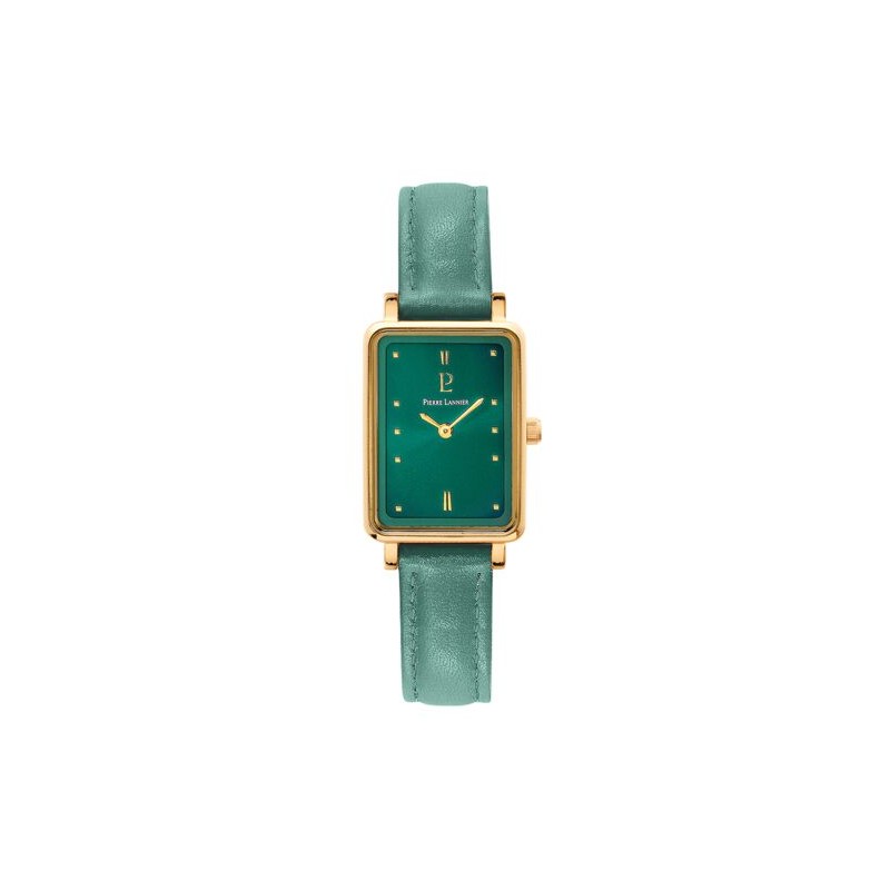 Montre Femme Pierre Lannier Ariane bracelet cuir et fond vert