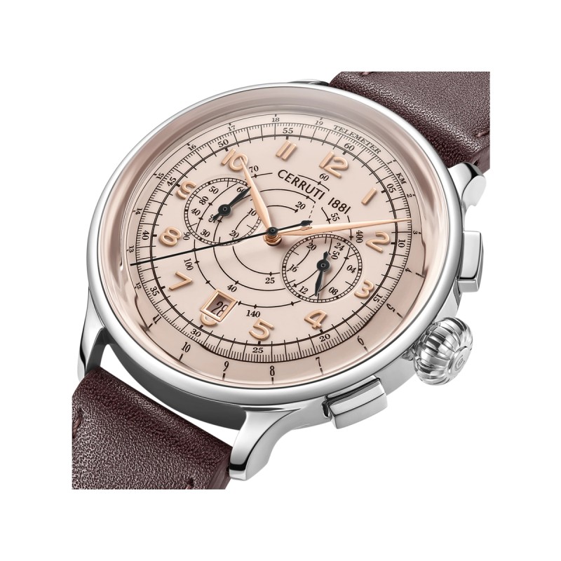 Montre Homme Cerruti Dervio cuir marron