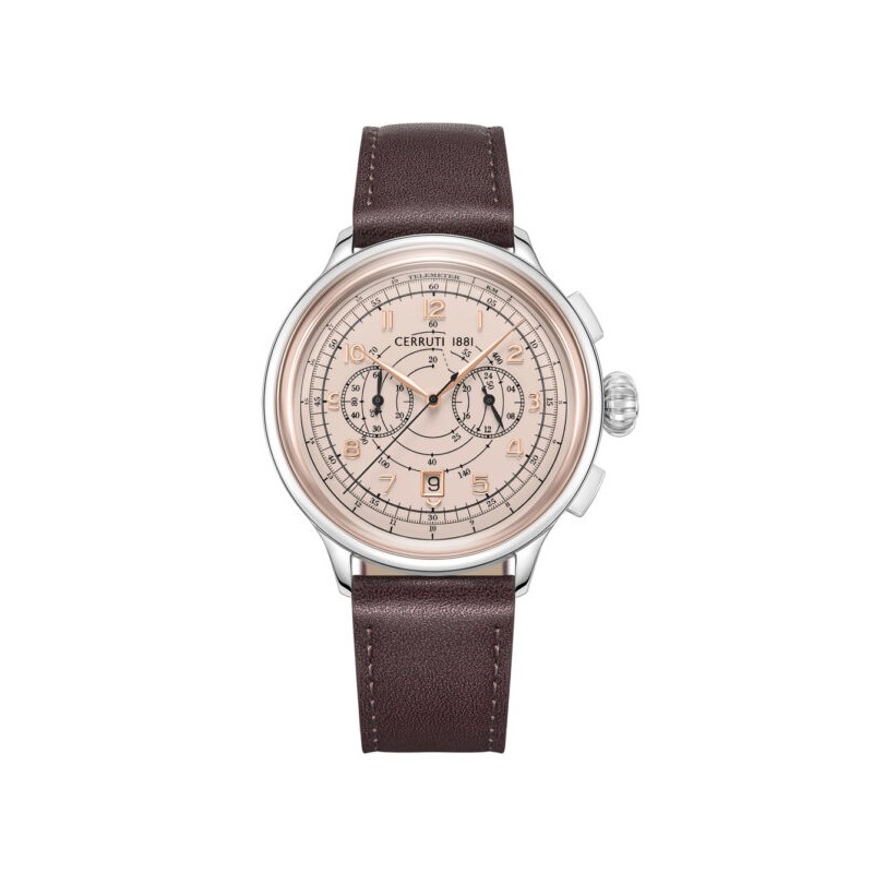 Montre Homme Cerruti Dervio cuir marron