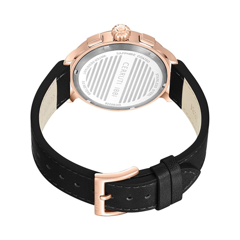 Montre Homme Cerruti Dervio cuir noir