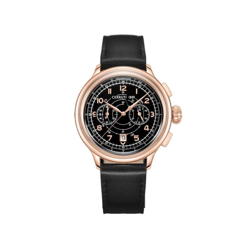 Montre Homme Cerruti Dervio cuir noir