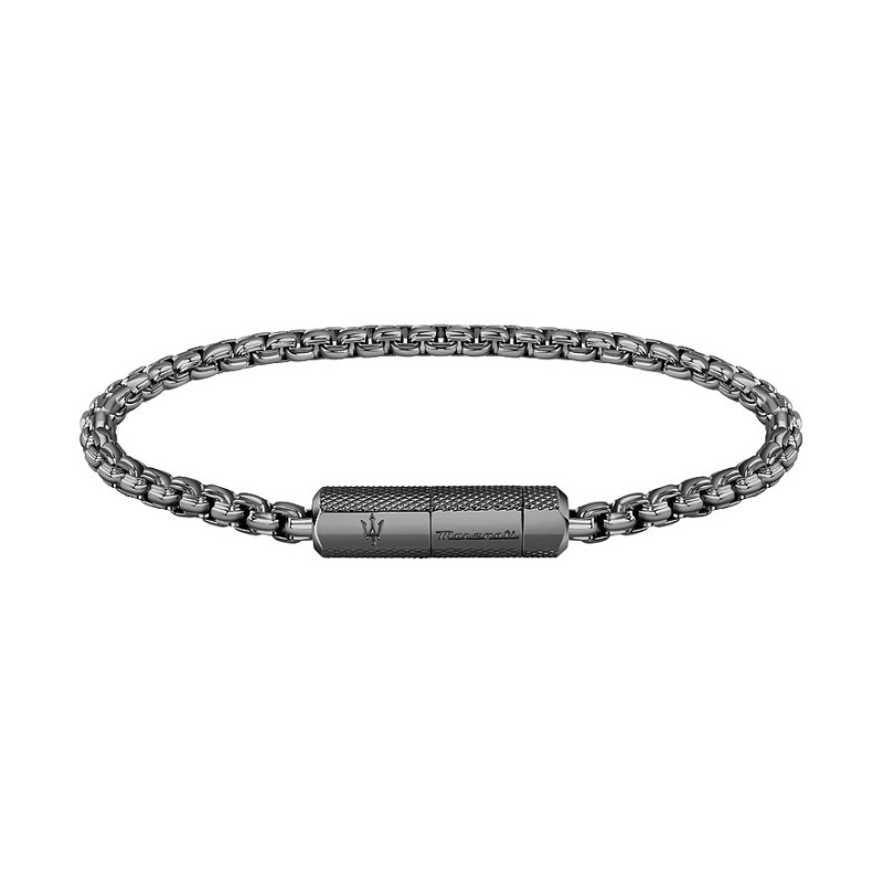 Bracelet Maserati Homme Iconic Gun métal noir