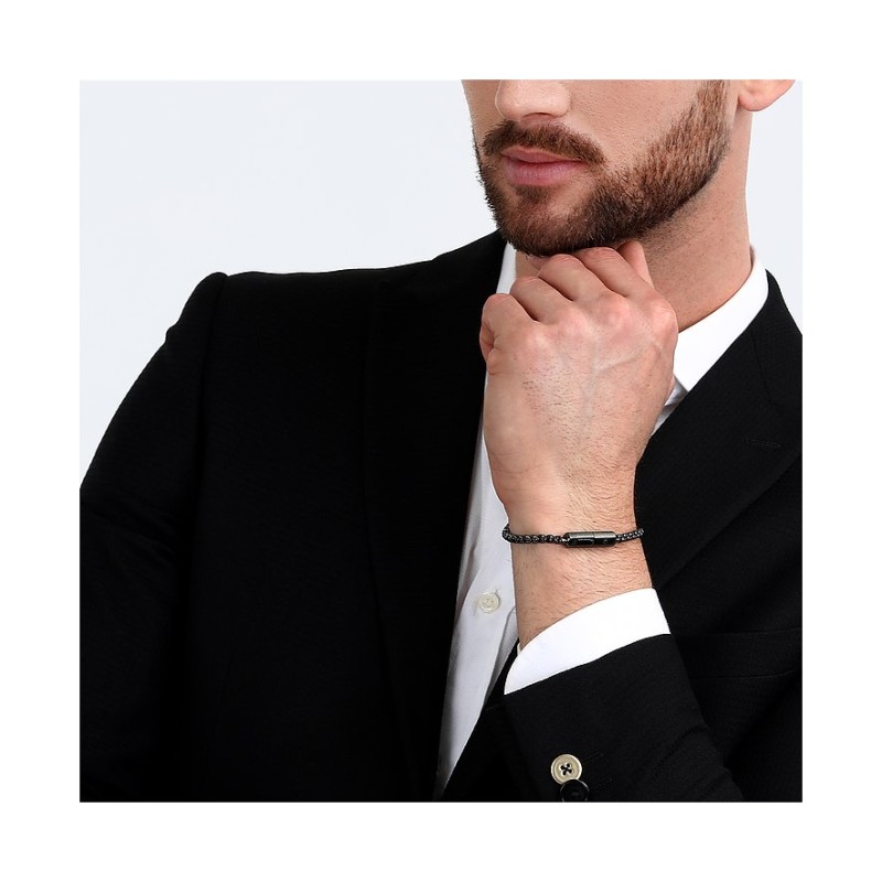 Bracelet Maserati Homme Iconic Gun métal noir