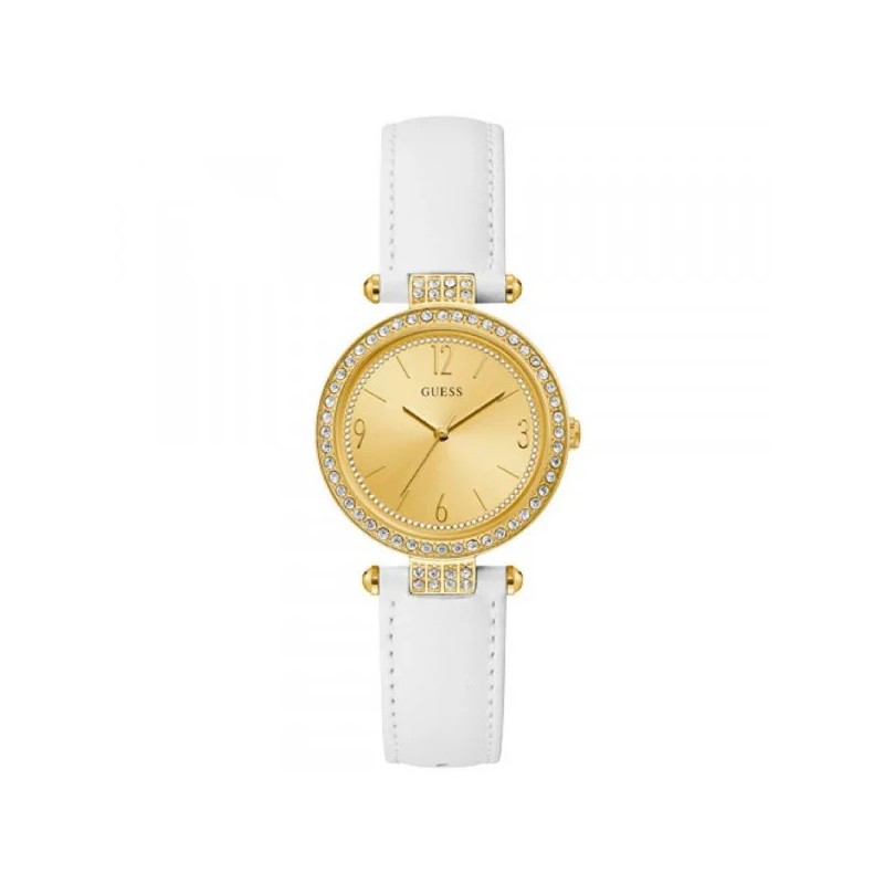 Montre Guess Terrace femme bracelet en cuir blanc
