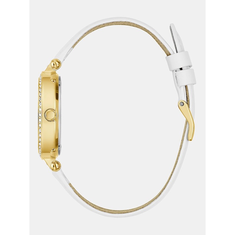 Montre Guess Terrace femme bracelet en cuir blanc