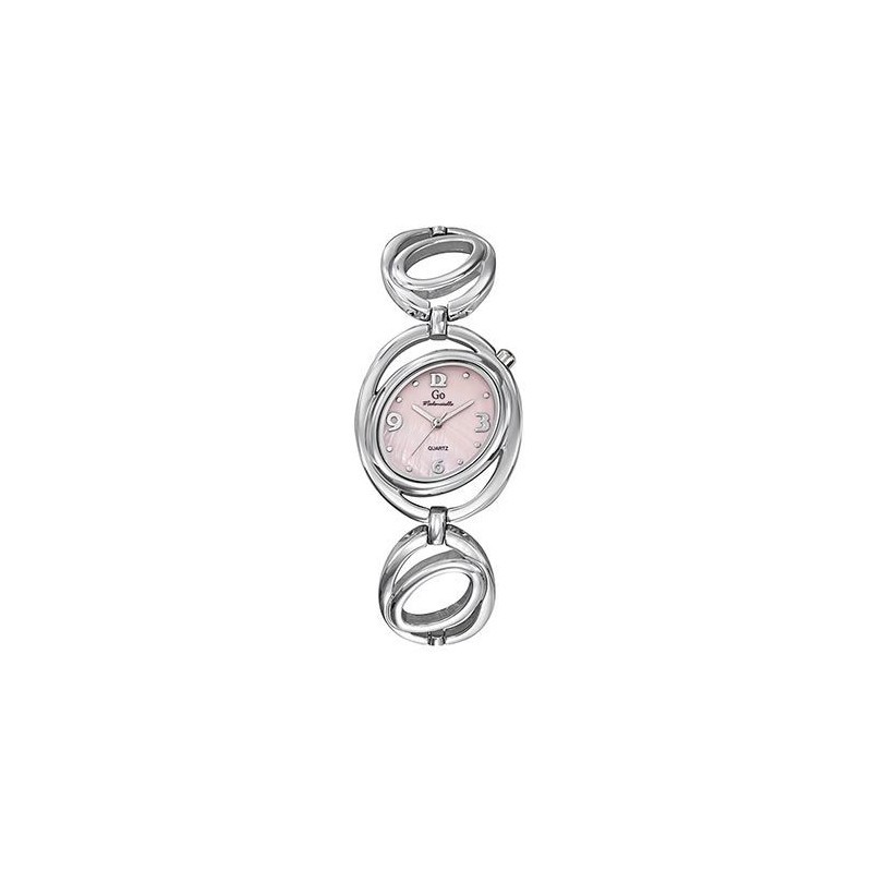 Montre Go femme bracelet acier cadran rose