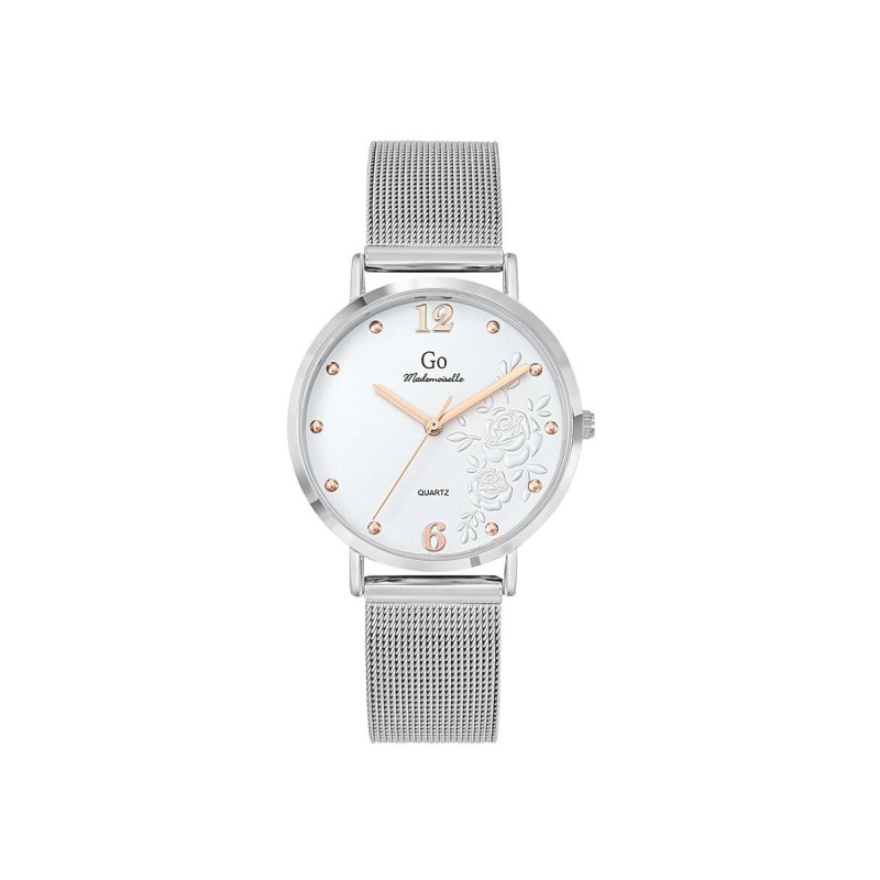 Montre Go femme bracelet Acier argenté milanais