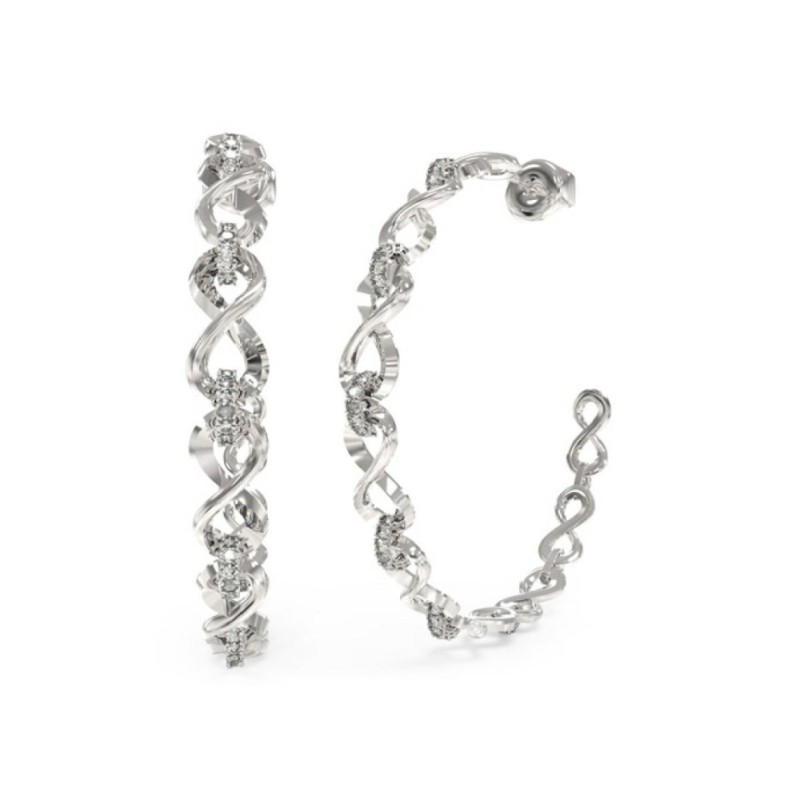 Boucles d'oreilles Créoles Femme Guess en Acier argenté