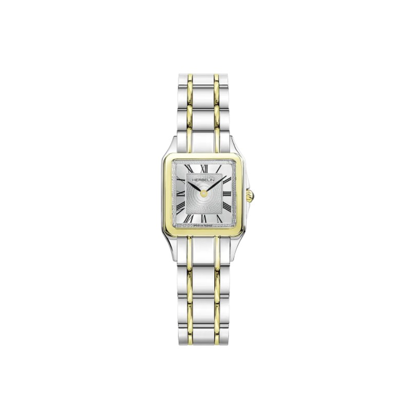 Montre Femme Luna Michel Herbelin carrée en Acier bicolore