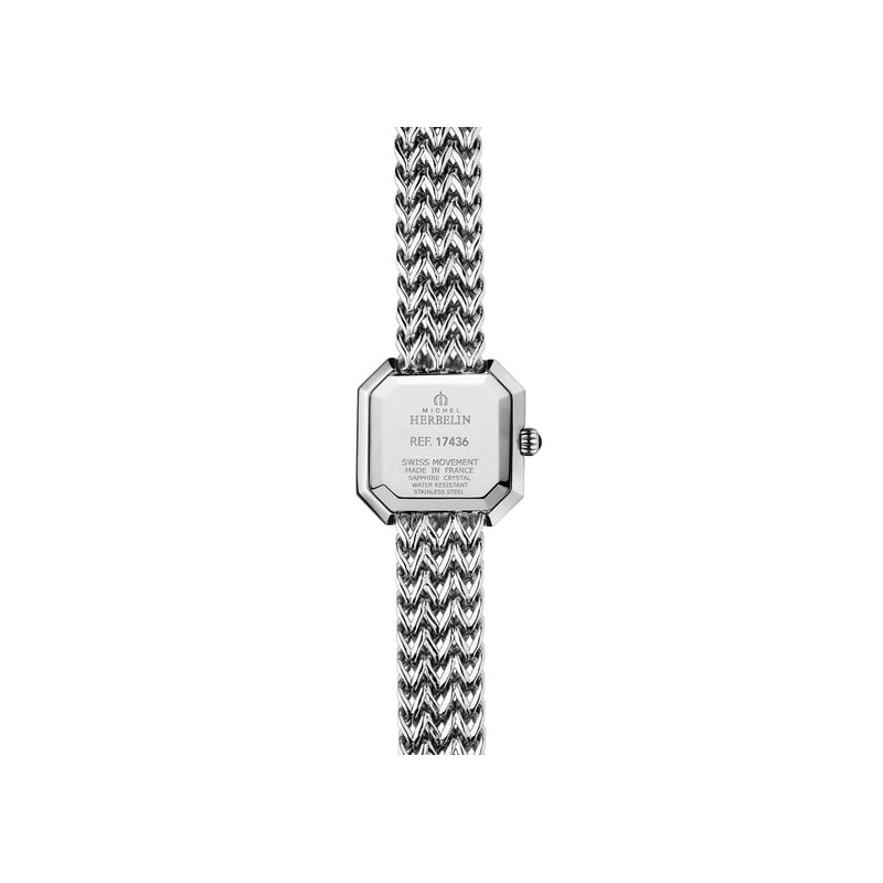 Montre Femme argentée Michel Herbelin Octogone Bracelet tissé
