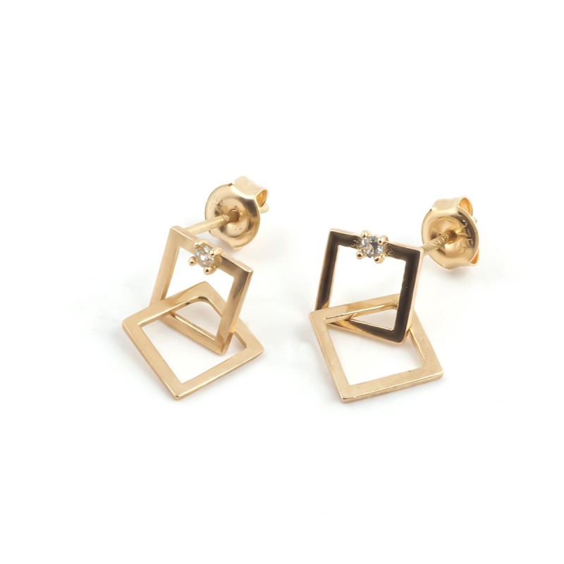 Boucles d'oreilles Carador formes carrés