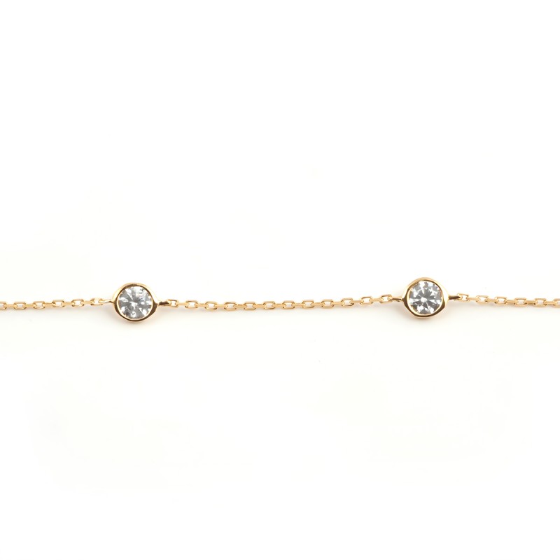 Bracelet Carador Femme en or jaune 375/000 et oxyde de zirconium