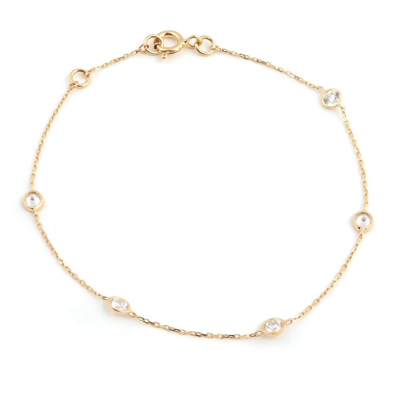 Bracelet Carador Femme en or jaune 375/000 et oxyde de zirconium