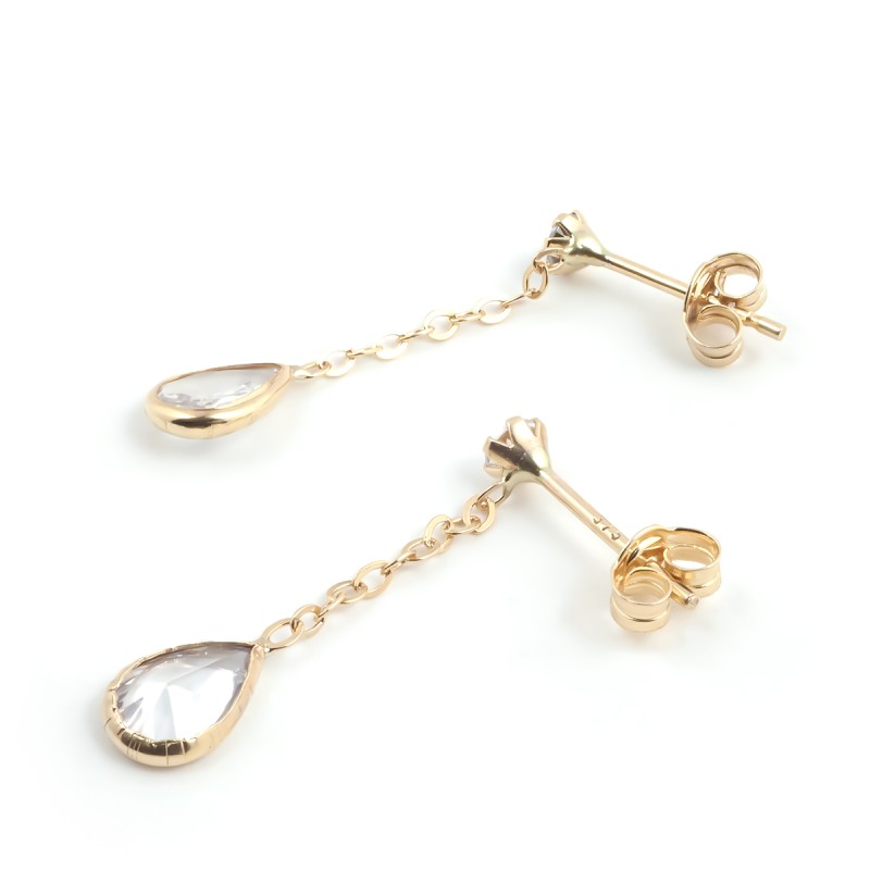 BOUCLES D'OREILLES PENDANTES CARADOR OR 375/000