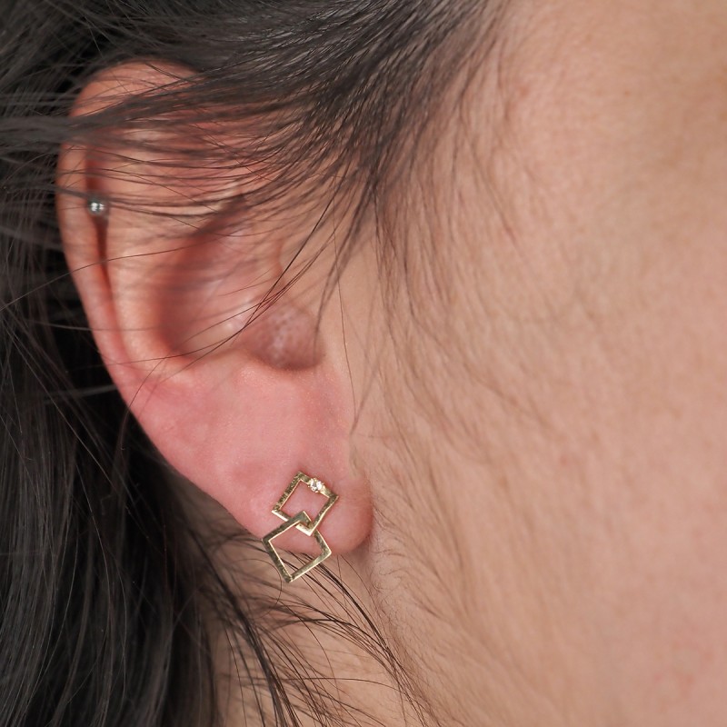 Boucles d'oreilles Carador formes carrés