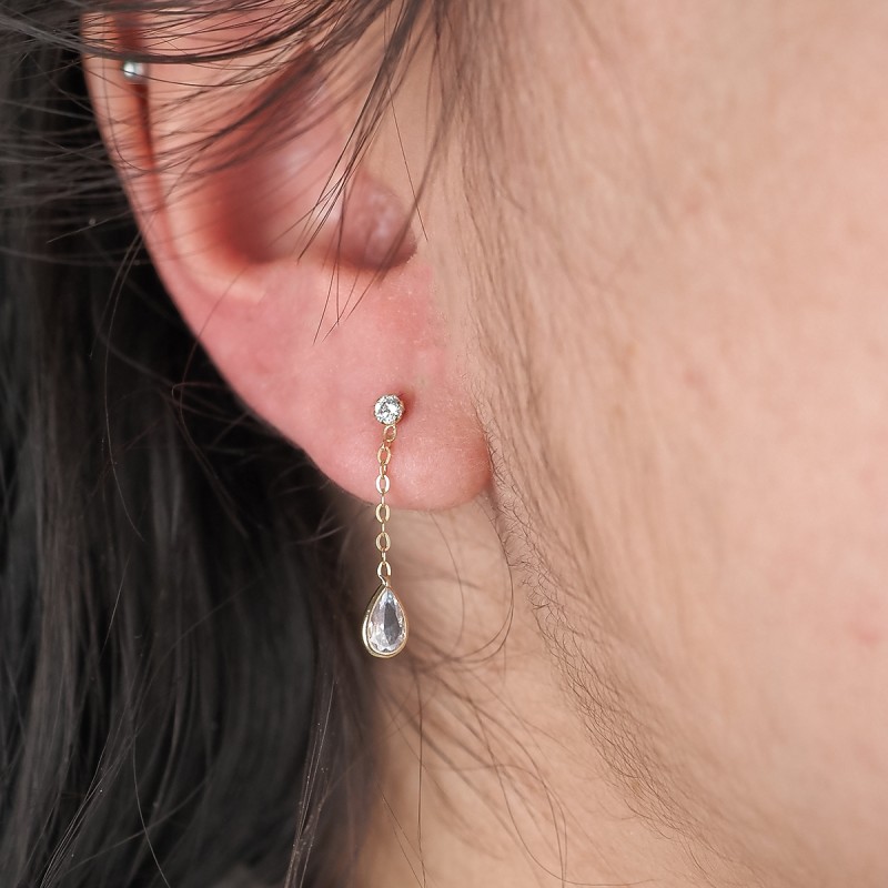 BOUCLES D'OREILLES PENDANTES CARADOR OR 375/000