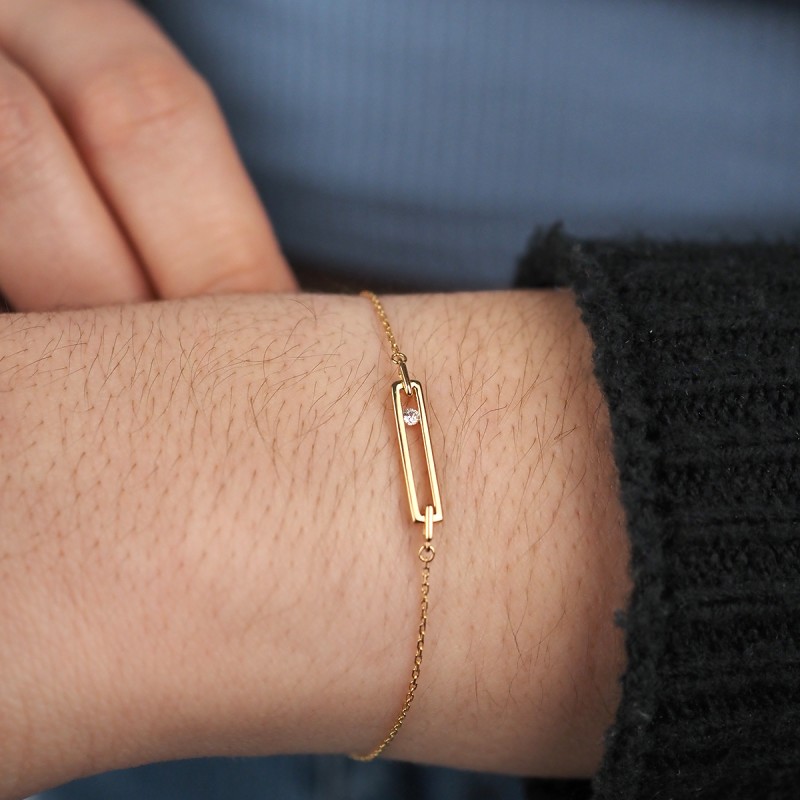 Bracelet Carador Femme en or jaune 375/000 et oxyde de zirconium