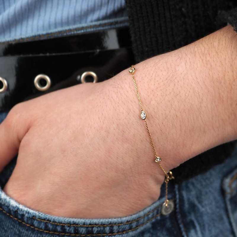 Bracelet Carador Femme en or jaune 375/000 et oxyde de zirconium