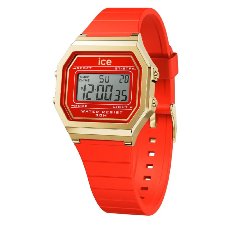 Montre mixte Ice Watch Digit retro Red passion Bracelet en silicone rouge