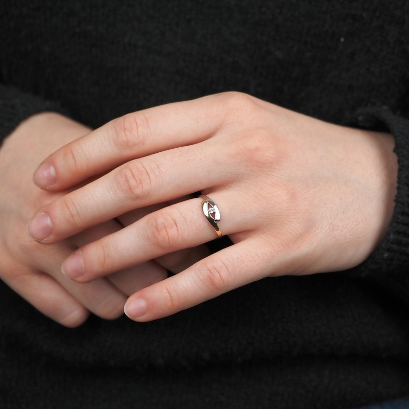 Bague femme Carador Or 375/000 bicolore et Oxyde de zirconium