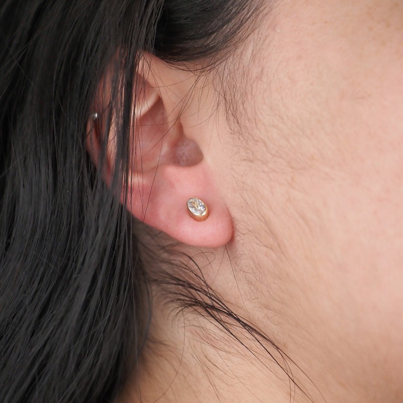 Boucles d'oreilles carador Or jaune femme forme rectangle