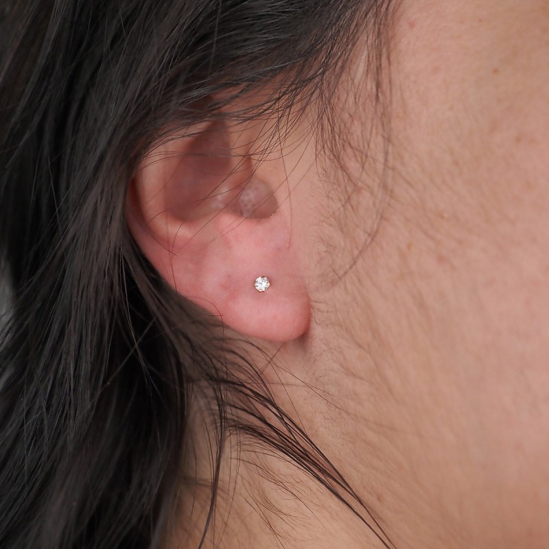 Boucles d'oreilles Carador oxyde de zirconium 2,5 mm or jaune 375/000