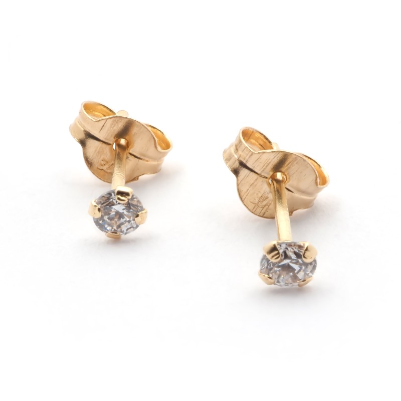 Boucles d'oreilles Carador oxyde de zirconium 2,5 mm or jaune 375/000