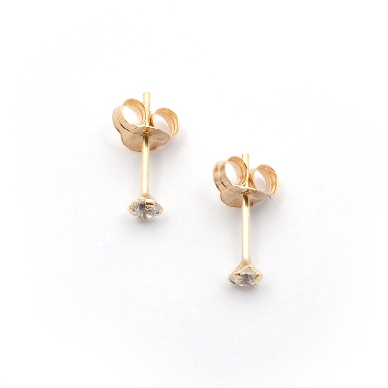 Boucles d'oreilles Carador oxyde de zirconium 2,5 mm or jaune 375/000