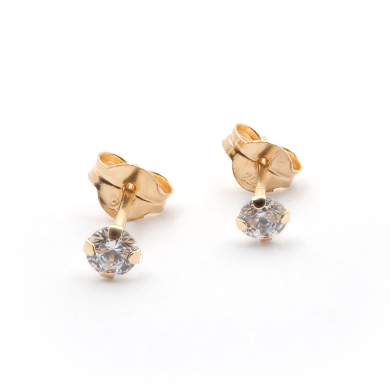 Boucles d'oreilles Carador clous oxyde de zirconium 3 mm et or jaune 375/000