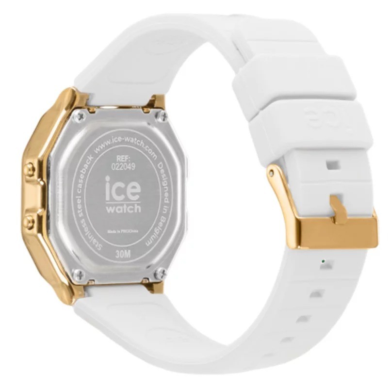 Montre femme Ice Watch Digit retro Bracelet en silicone blanc