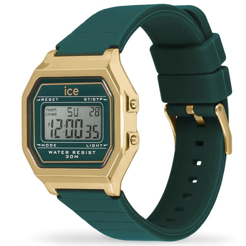 Montre Mixte Ice Watch Digit retro Bracelet en silicone vert