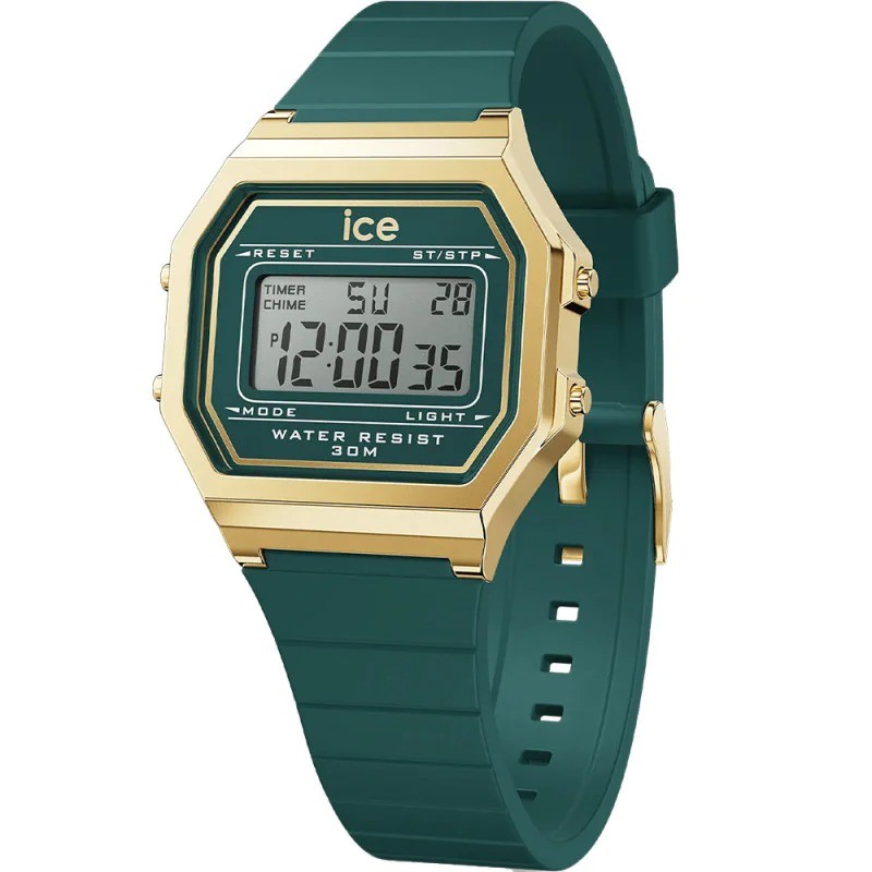Montre Mixte Ice Watch Digit retro Bracelet en silicone vert