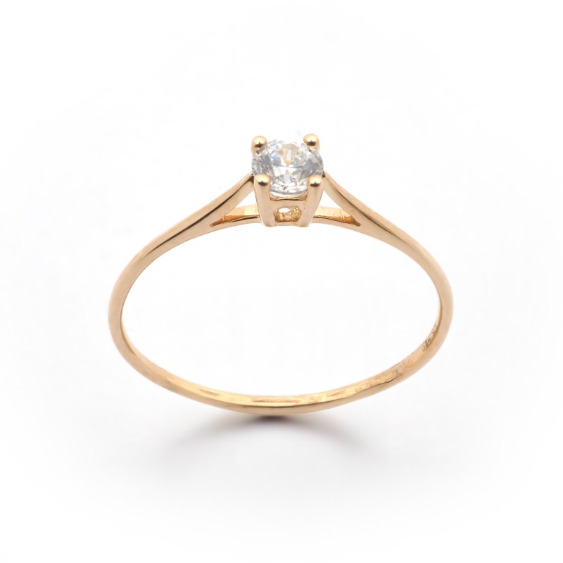 Bague solitaire femme Carador Or 375/000 et Oxyde de zirconium