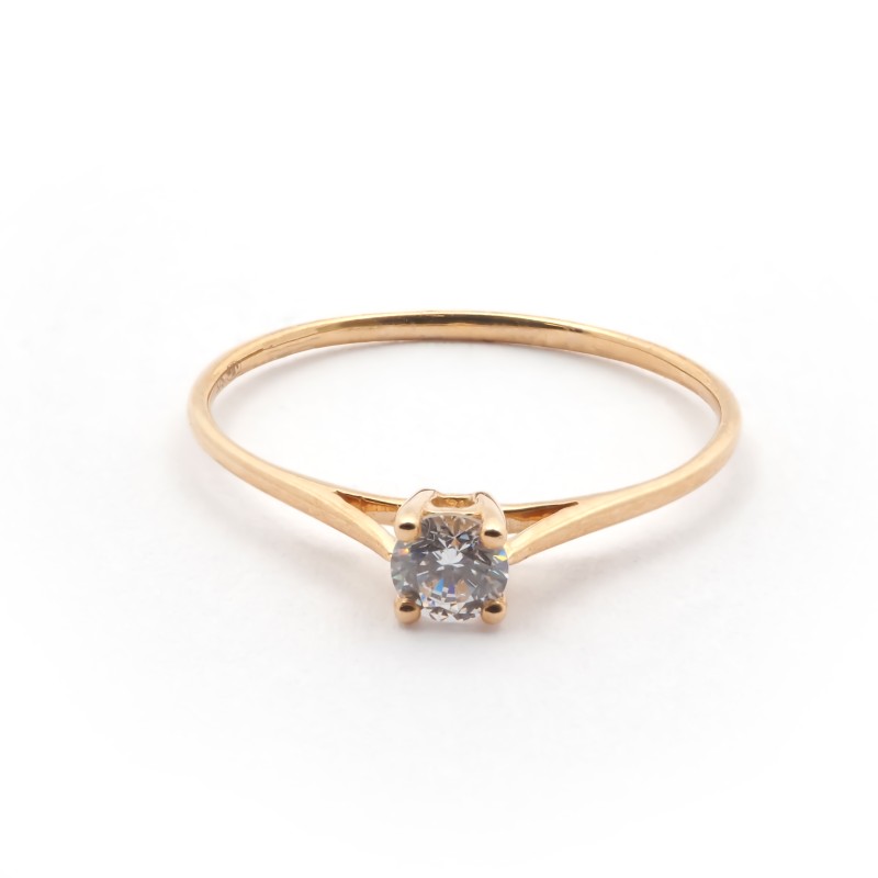 Bague solitaire femme Carador Or 375/000 et Oxyde de zirconium