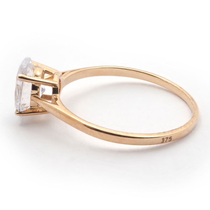 Bague solitaire femme Carador Or 375/000 et Oxyde de zirconium