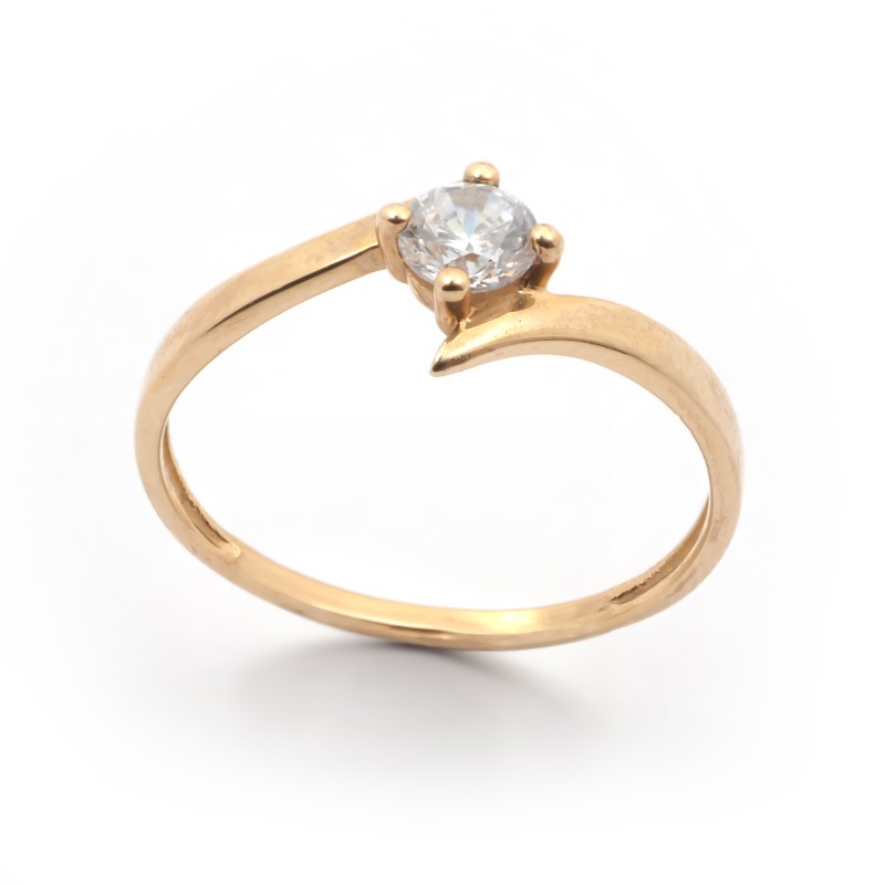 Bague solitaire femme Carador Or 375/000 et Oxyde de zirconium