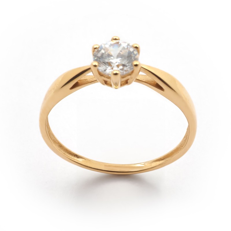 Bague solitaire femme Carador Or 375/000 et Oxyde de zirconium