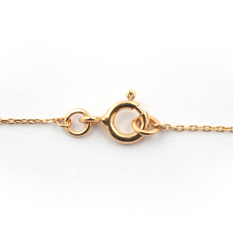 Collier Solitaire Carador en or jaune 375/000, oxyde de zirconium de 5mm serti clos