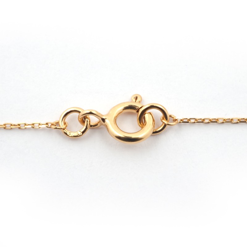 Collier Solitaire Carador en or jaune 375/000, oxyde de zirconium de 4.75mm serti 4 griffes