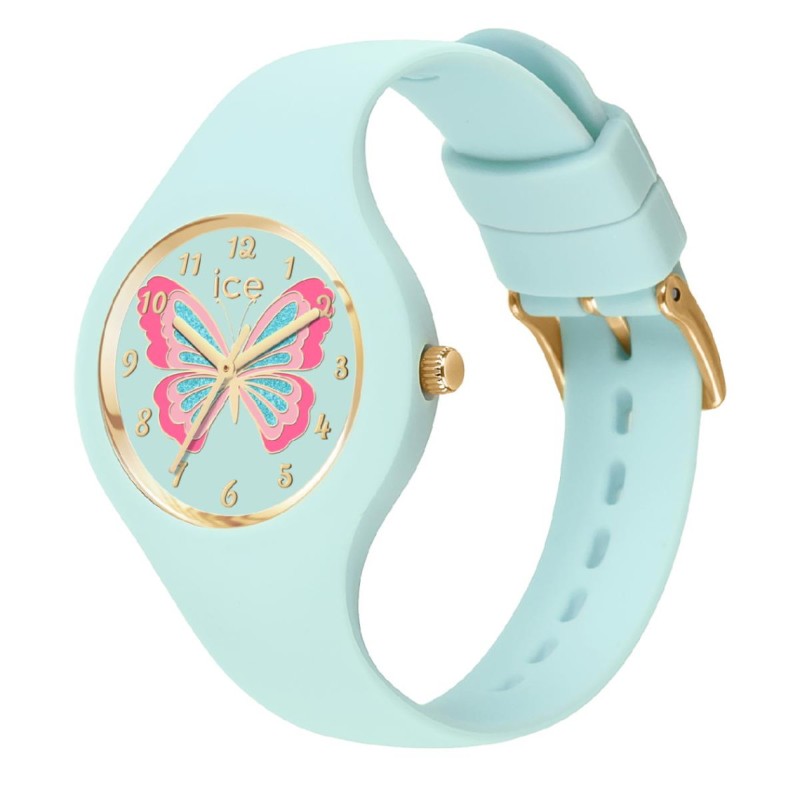 Montre enfant Ice Watch - Fantasia Butterfly Bloom XS Bracelet en silicone bleu pastel