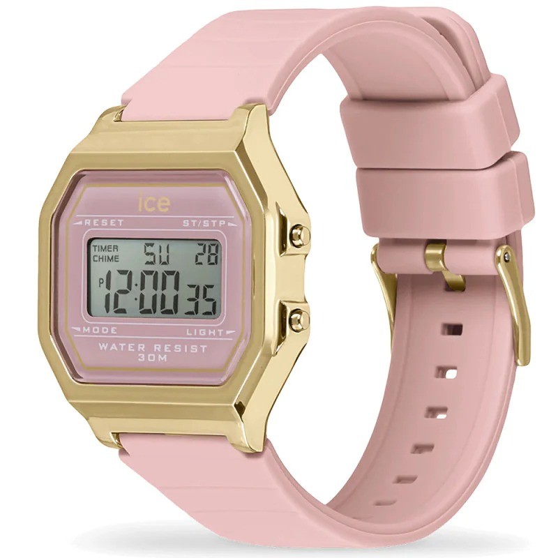 Montre femme Ice Watch Digit retro Bracelet en silicone rose