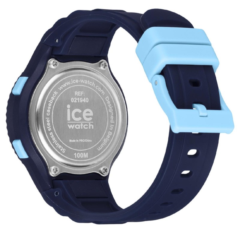 Montre Femme Ice Watch - Ice Digit Cadran rond et Bracelet en silicone bleu