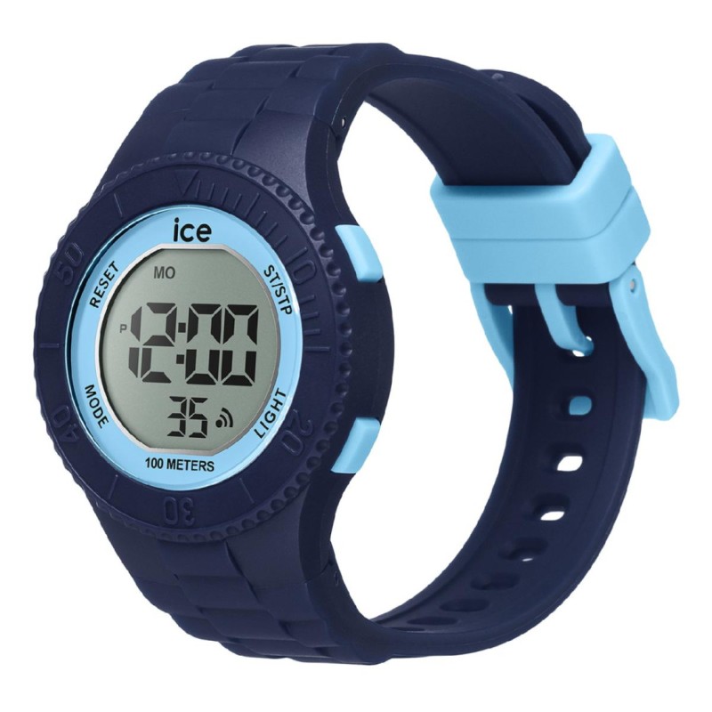 Montre Femme Ice Watch - Ice Digit Cadran rond et Bracelet en silicone bleu
